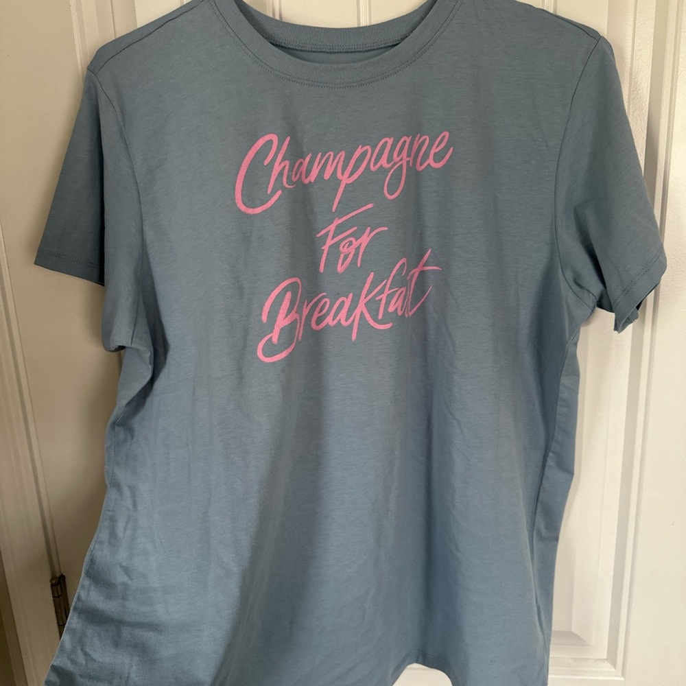 Torrid Blue Tee with Pink Text